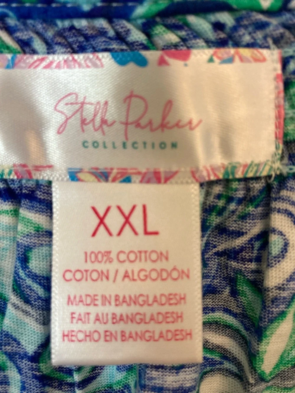 Printed Peasant Blouse in Blue & Green Swirl - Picture 2 of 8